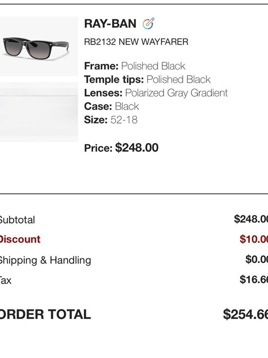 Ray-Ban RB2132 New Wayfarer Sunglasses – Polarized | Black | Like New main image 4